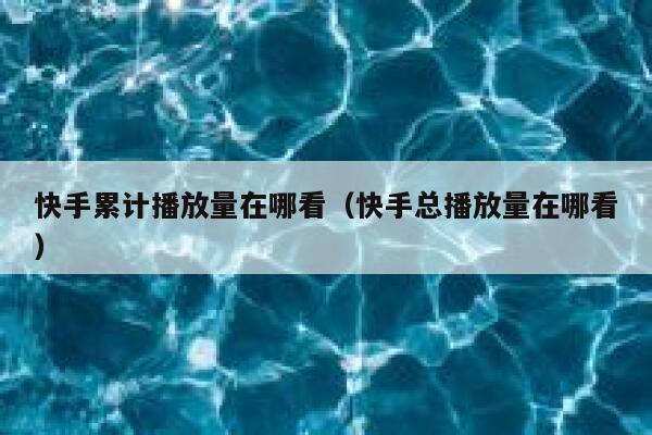 快手累计播放量在哪看（快手总播放量在哪看） 第1张