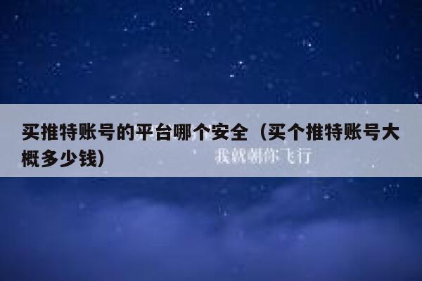 买推特账号的平台哪个安全（买个推特账号大概多少钱） 第1张