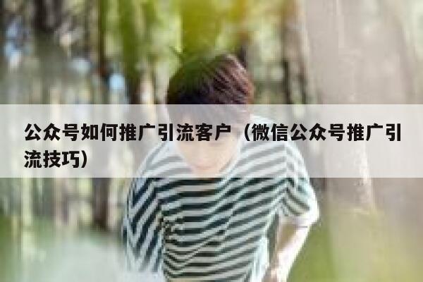 公众号如何推广引流客户（微信公众号推广引流技巧） 第1张
