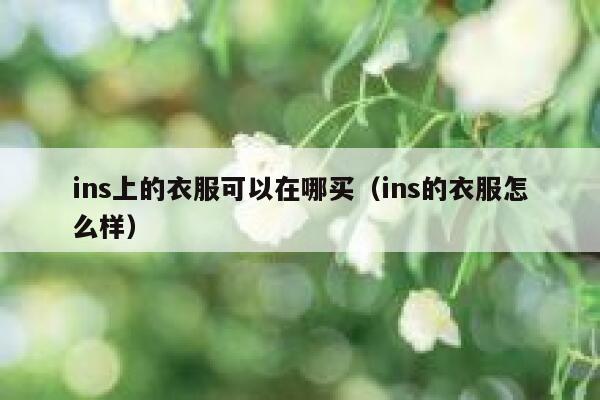 ins上的衣服可以在哪买（ins的衣服怎么样） 第1张