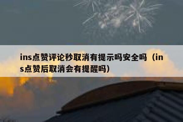 ins点赞评论秒取消有提示吗安全吗（ins点赞后取消会有提醒吗） 第1张
