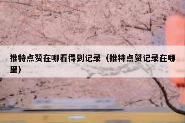 推特点赞在哪看得到记录（推特点赞记录在哪里） 第1张
