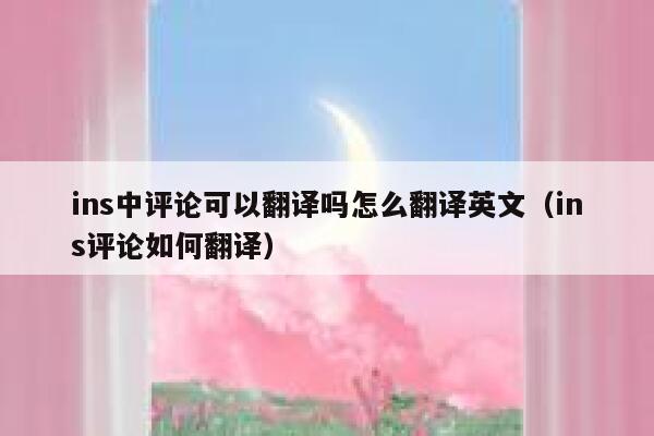 ins中评论可以翻译吗怎么翻译英文（ins评论如何翻译） 第1张