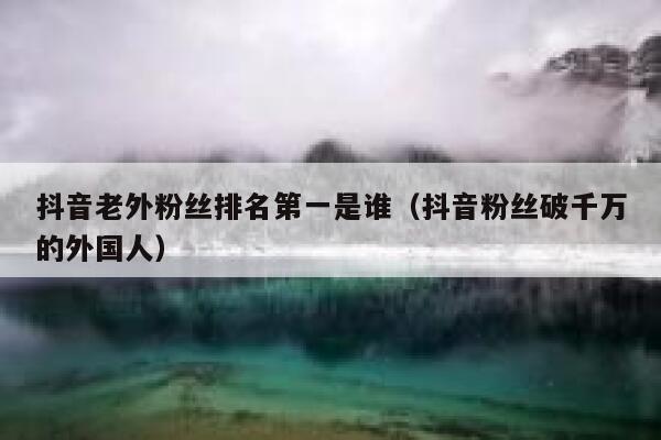 抖音老外粉丝排名第一是谁（抖音粉丝破千万的外国人） 第1张