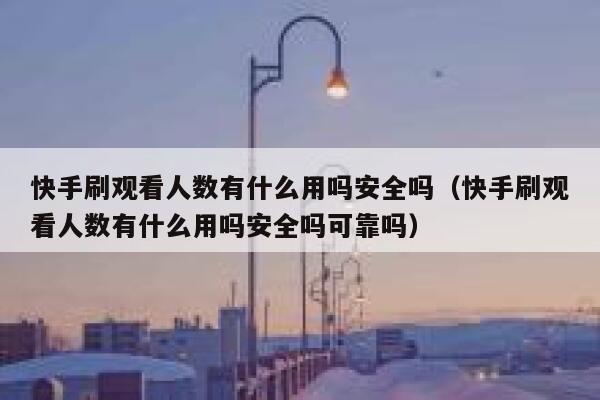 快手刷观看人数有什么用吗安全吗（快手刷观看人数有什么用吗安全吗可靠吗） 第1张