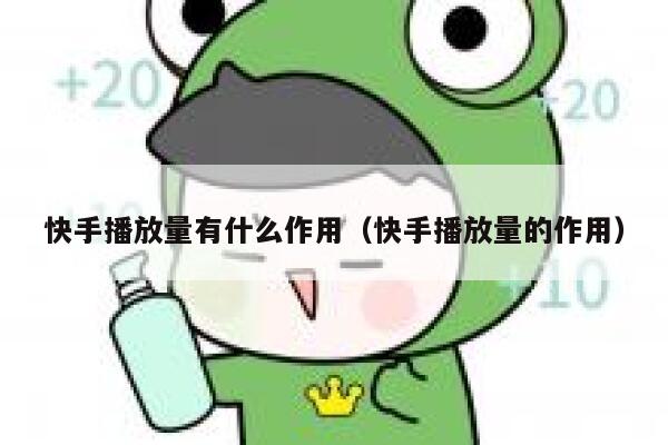 快手播放量有什么作用（快手播放量的作用） 第1张