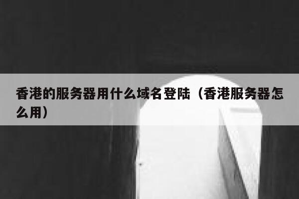 香港的服务器用什么域名登陆（香港服务器怎么用） 第1张