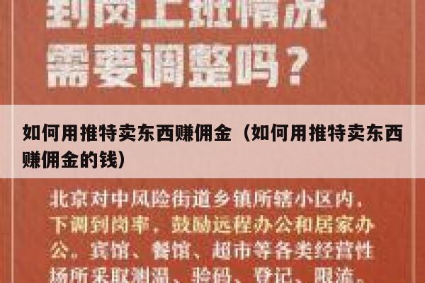 如何用推特卖东西赚佣金（如何用推特卖东西赚佣金的钱） 第1张