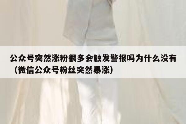 公众号突然涨粉很多会触发警报吗为什么没有（微信公众号粉丝突然暴涨） 第1张