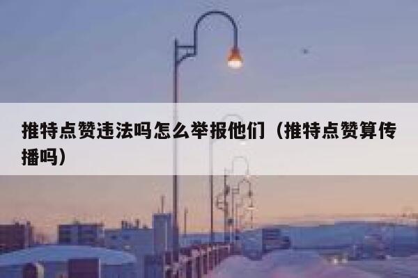 推特点赞违法吗怎么举报他们（推特点赞算传播吗） 第1张
