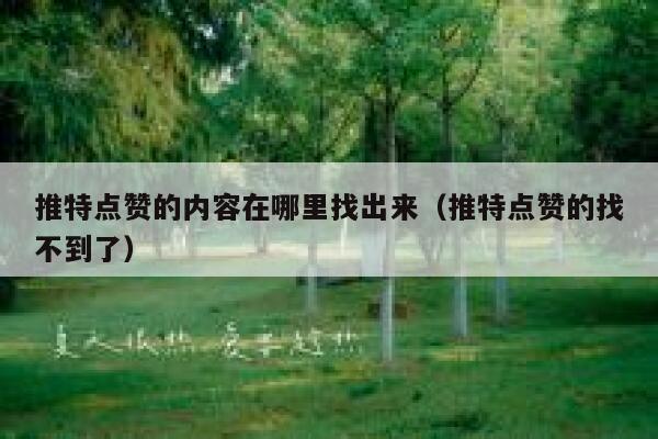 推特点赞的内容在哪里找出来（推特点赞的找不到了） 第1张
