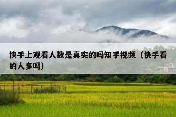 快手上观看人数是真实的吗知乎视频（快手看的人多吗） 第1张