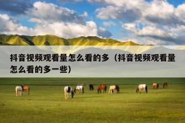 抖音视频观看量怎么看的多（抖音视频观看量怎么看的多一些） 第1张