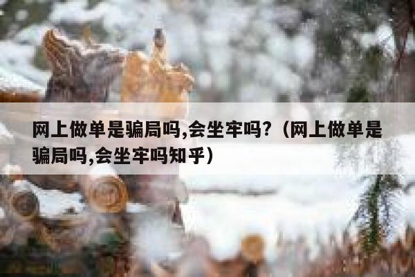 网上做单是骗局吗,会坐牢吗?（网上做单是骗局吗,会坐牢吗知乎） 第1张
