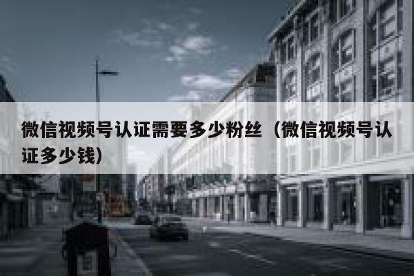 微信视频号认证需要多少粉丝（微信视频号认证多少钱） 第1张