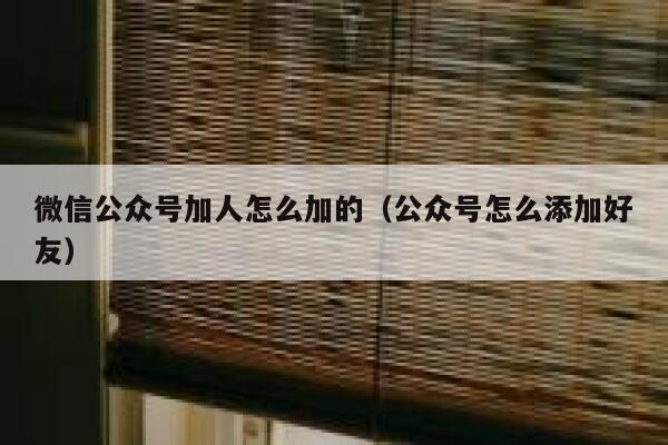 微信公众号加人怎么加的（公众号怎么添加好友） 第1张