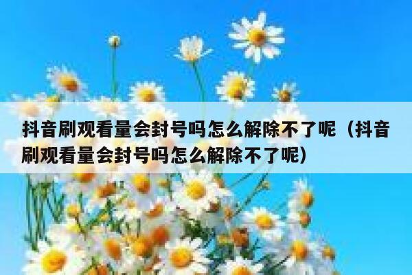 抖音刷观看量会封号吗怎么解除不了呢（抖音刷观看量会封号吗怎么解除不了呢） 第1张