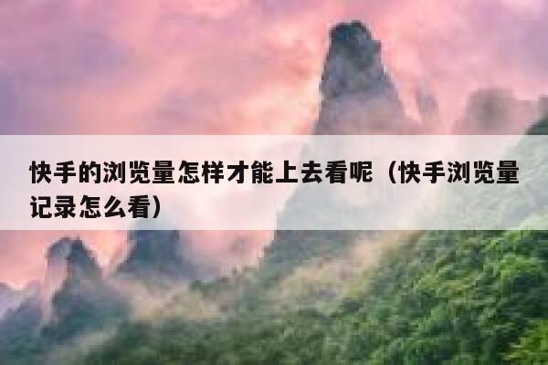快手的浏览量怎样才能上去看呢（快手浏览量记录怎么看） 第1张