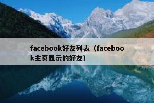 facebook好友列表（facebook主页显示的好友） 第1张
