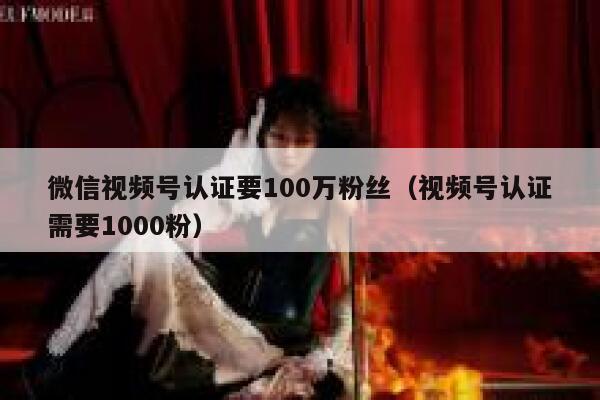 微信视频号认证要100万粉丝（视频号认证需要1000粉） 第1张