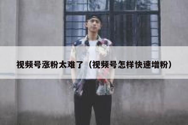 视频号涨粉太难了（视频号怎样快速增粉） 第1张