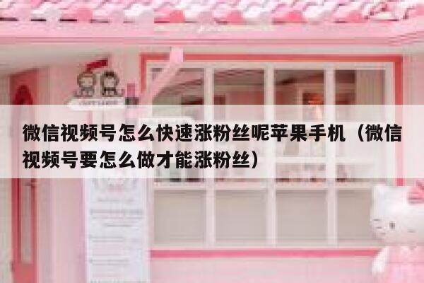 微信视频号怎么快速涨粉丝呢苹果手机（微信视频号要怎么做才能涨粉丝） 第1张