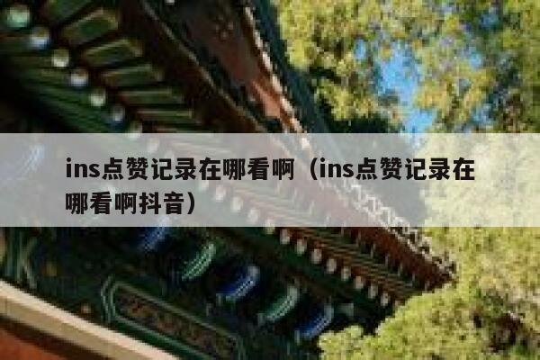 ins点赞记录在哪看啊（ins点赞记录在哪看啊抖音） 第1张