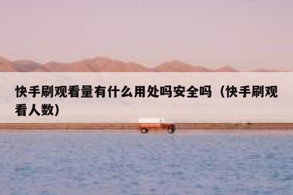 快手刷观看量有什么用处吗安全吗（快手刷观看人数） 第1张