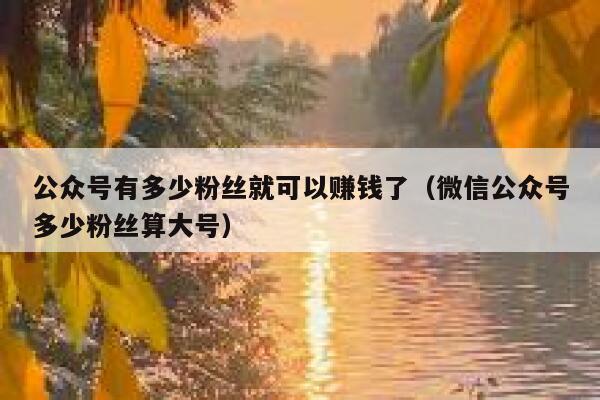 公众号有多少粉丝就可以赚钱了（微信公众号多少粉丝算大号） 第1张