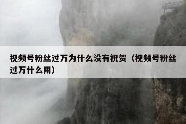 视频号粉丝过万为什么没有祝贺（视频号粉丝过万什么用） 第1张