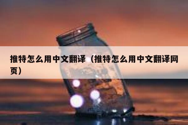 推特怎么用中文翻译（推特怎么用中文翻译网页） 第1张