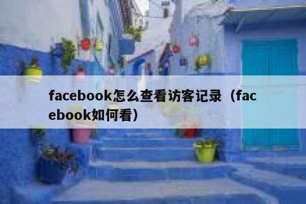 facebook怎么查看访客记录（facebook如何看） 第1张