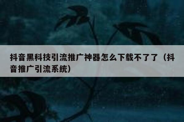 抖音黑科技引流推广神器怎么下载不了了（抖音推广引流系统） 第1张