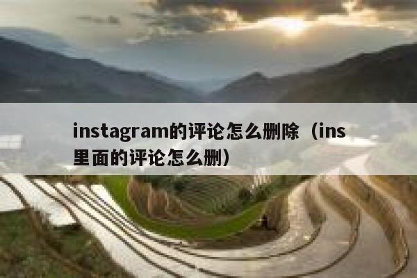 instagram的评论怎么删除（ins里面的评论怎么删） 第1张