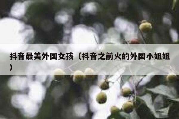 抖音最美外国女孩（抖音之前火的外国小姐姐） 第1张