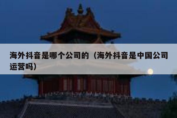 海外抖音是哪个公司的（海外抖音是中国公司运营吗） 第1张