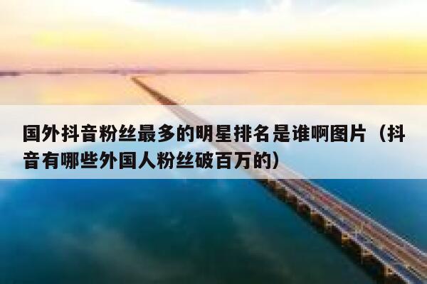 国外抖音粉丝最多的明星排名是谁啊图片（抖音有哪些外国人粉丝破百万的） 第1张