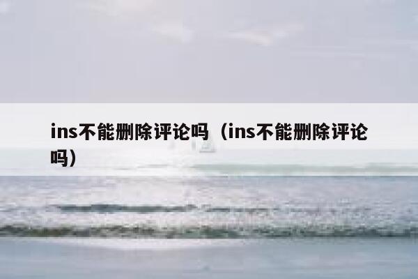 ins不能删除评论吗（ins不能删除评论吗） 第1张