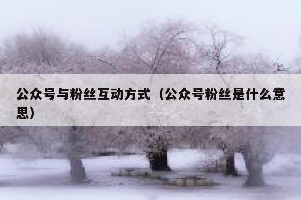 公众号与粉丝互动方式（公众号粉丝是什么意思） 第1张