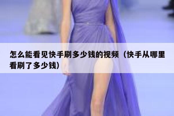 怎么能看见快手刷多少钱的视频（快手从哪里看刷了多少钱） 第1张