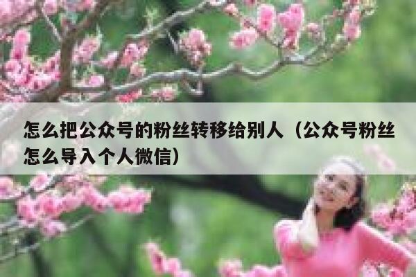 怎么把公众号的粉丝转移给别人（公众号粉丝怎么导入个人微信） 第1张