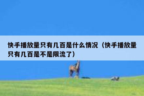 快手播放量只有几百是什么情况（快手播放量只有几百是不是限流了） 第1张