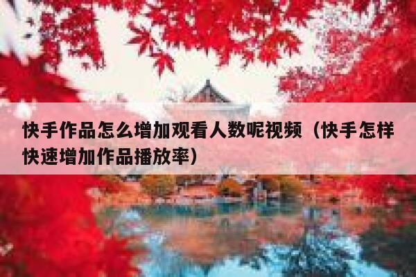 快手作品怎么增加观看人数呢视频（快手怎样快速增加作品播放率） 第1张