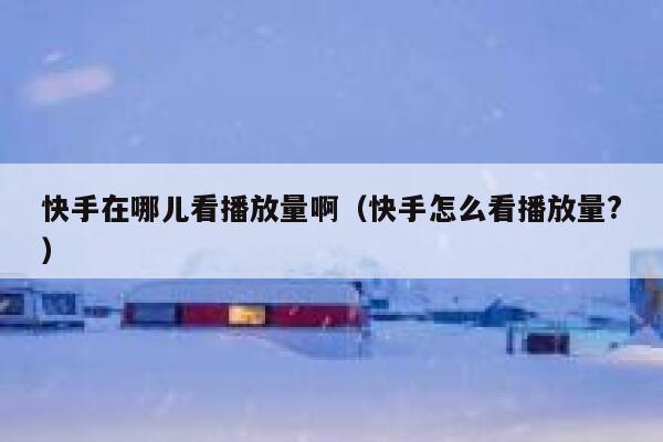 快手在哪儿看播放量啊（快手怎么看播放量?） 第1张