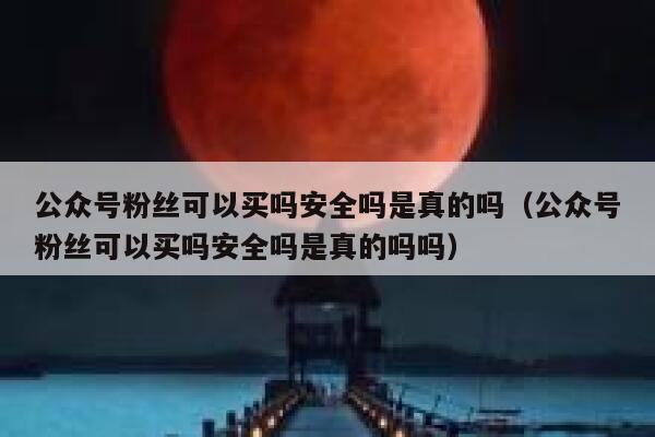 公众号粉丝可以买吗安全吗是真的吗（公众号粉丝可以买吗安全吗是真的吗吗） 第1张