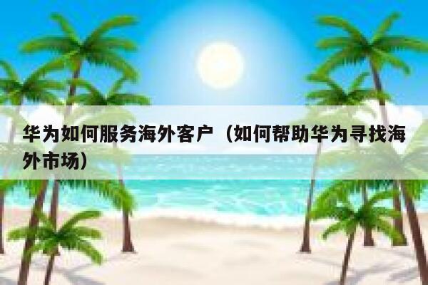 华为如何服务海外客户（如何帮助华为寻找海外市场） 第1张