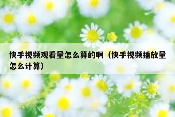 快手视频观看量怎么算的啊（快手视频播放量怎么计算） 第1张