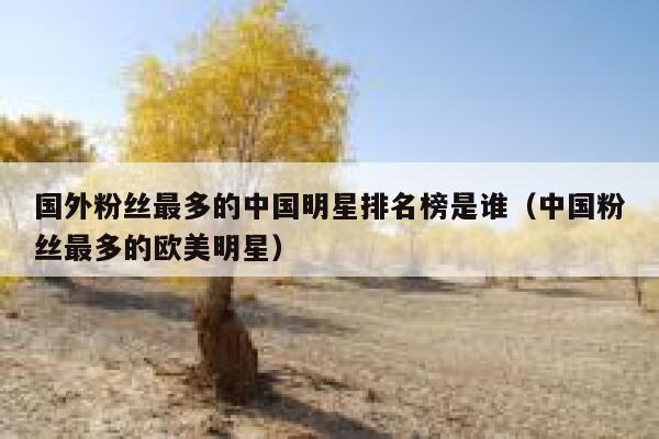 国外粉丝最多的中国明星排名榜是谁（中国粉丝最多的欧美明星） 第1张