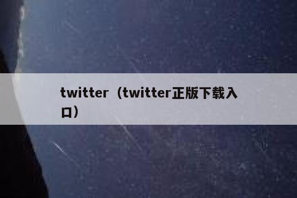 twitter（twitter正版下载入口） 第1张