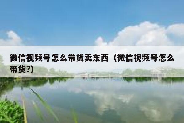 微信视频号怎么带货卖东西（微信视频号怎么带货?） 第1张